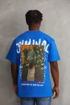 Unisex Baskılı Oversize T-Shirt – Mavi