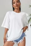 Unisex Baskılı Oversize T-Shirt – Beyaz