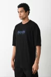 Unisex Baskılı Oversize T-Shirt – Siyah