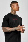 Unisex Baskılı Oversize T-Shirt – Siyah