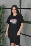Unisex Baskılı Oversize T-Shirt – Siyah