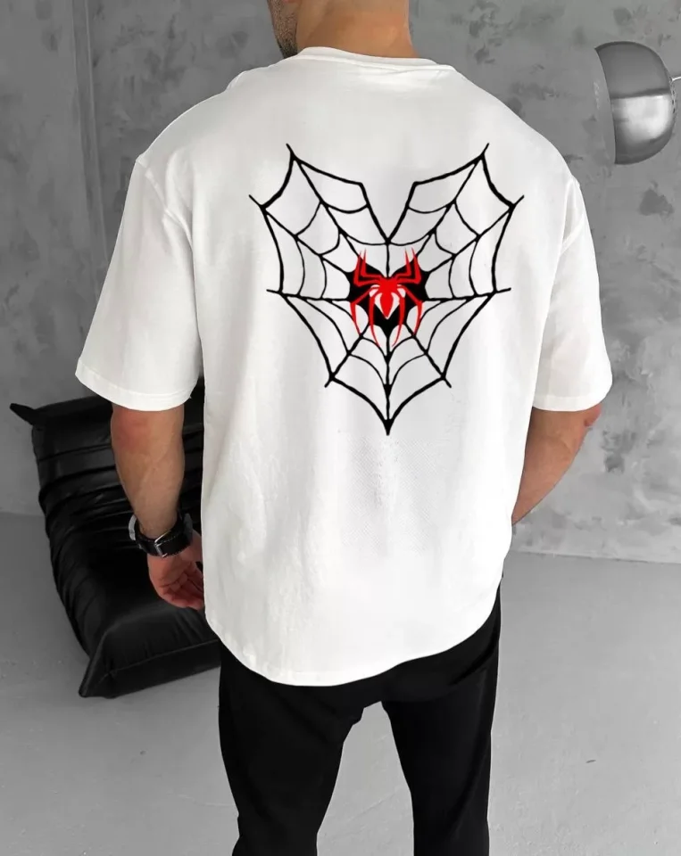 Unisex Bisiklet Yaka Baskılı Oversize T-Shirt - Beyaz Unisex Bisiklet Yaka Baskılı Oversize T-Shirt - Beyaz