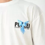 Unisex Bisiklet Yaka Baskılı Oversize T-Shirt – Beyaz