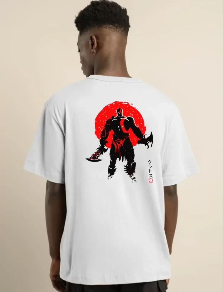 Unisex Bisiklet Yaka Baskılı Oversize T-Shirt - Beyaz Unisex Bisiklet Yaka Baskılı Oversize T-Shirt - Beyaz