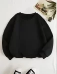 Üç İplik Biskilet Yaka Basic SweatShirt – Siyah