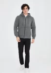 Unisex Tam Fermuarlı Kapşonlu SweatShirt – Füme