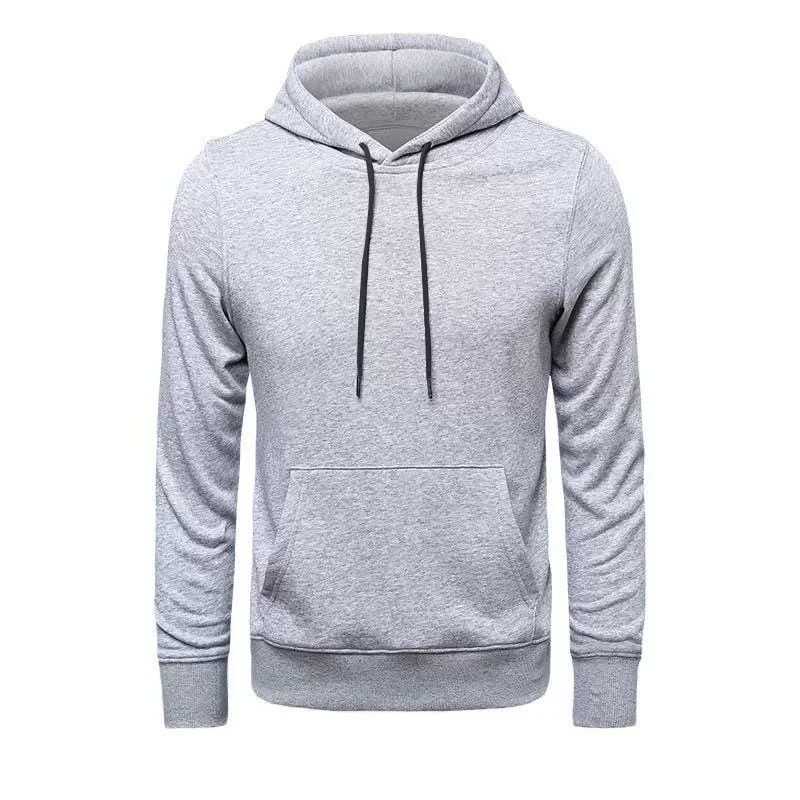 Erkek Uzun Kol Kapşonlu Basic Sweatshirt Hoodie - Gri Erkek Uzun Kol Kapşonlu Basic Sweatshirt Hoodie - Gri