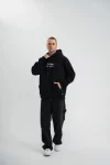 POLIZEI Premium Kalite Kapşonlu Dijital Patchli SweatShirt – Siyah