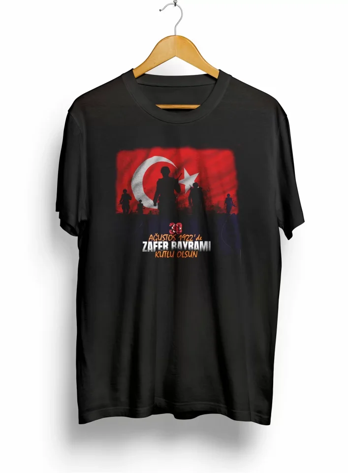 30 Ağustos Atatürk Baskılı T-shirt - Siyah 30 Ağustos Atatürk Baskılı T-shirt - Siyah