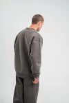 Uzun Kol Bisiklet Yaka Basic SweatShirt – Füme