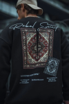 Uzun Kol Bisiklet Yaka Baskılı SweatShirt – Siyah