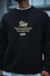 Kışlık Bisiklet Yaka Ön Ve Arka Baskılı SweatShirt – Siyah