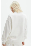 Unisex Uzun Kol Yarım Farmuarlı Yakalı Basic SweatShirt – Beyaz