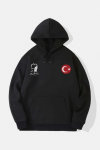 10 Kasıma Özel Üç İplik Kapşonlu Baskılı SweatShirt – Siyah
