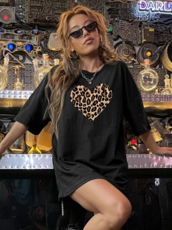 Baskılı T-shirt - Siyah