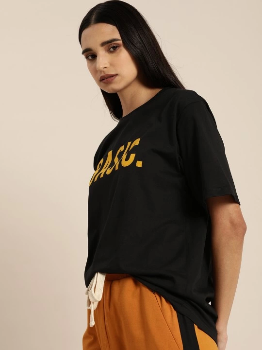 Baskılı T-shirt - Siyah Baskılı T-shirt - Siyah