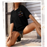 Baskılı T-shirt – Siyah