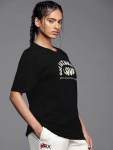Baskılı Oversize T-shirt – Siyah