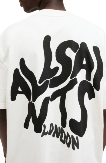 Erkek Baskılı Oversize T-shirt - Beyaz