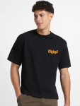 Erkek Baskılı Oversize T-shirt – Siyah