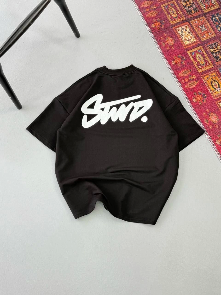 Erkek Baskılı Oversize T-shirt - Siyah Erkek Baskılı Oversize T-shirt - Siyah