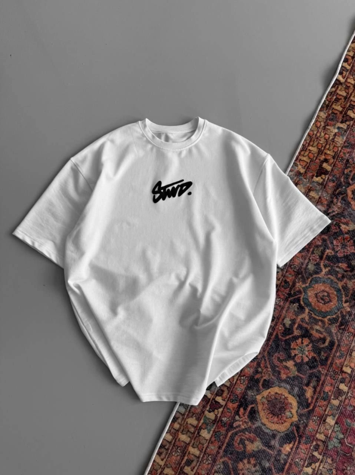 Baskılı Oversize T-shirt - Beyaz Baskılı Oversize T-shirt - Beyaz