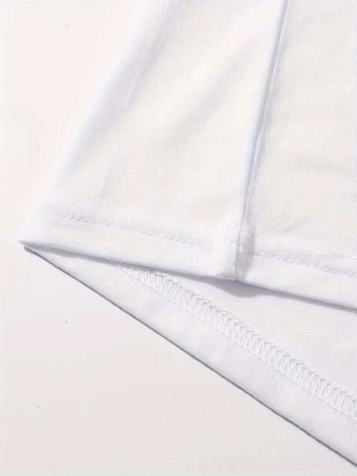 Baskılı Oversize Bisiklet Yaka T-shirt - Beyaz Baskılı Oversize Bisiklet Yaka T-shirt - Beyaz