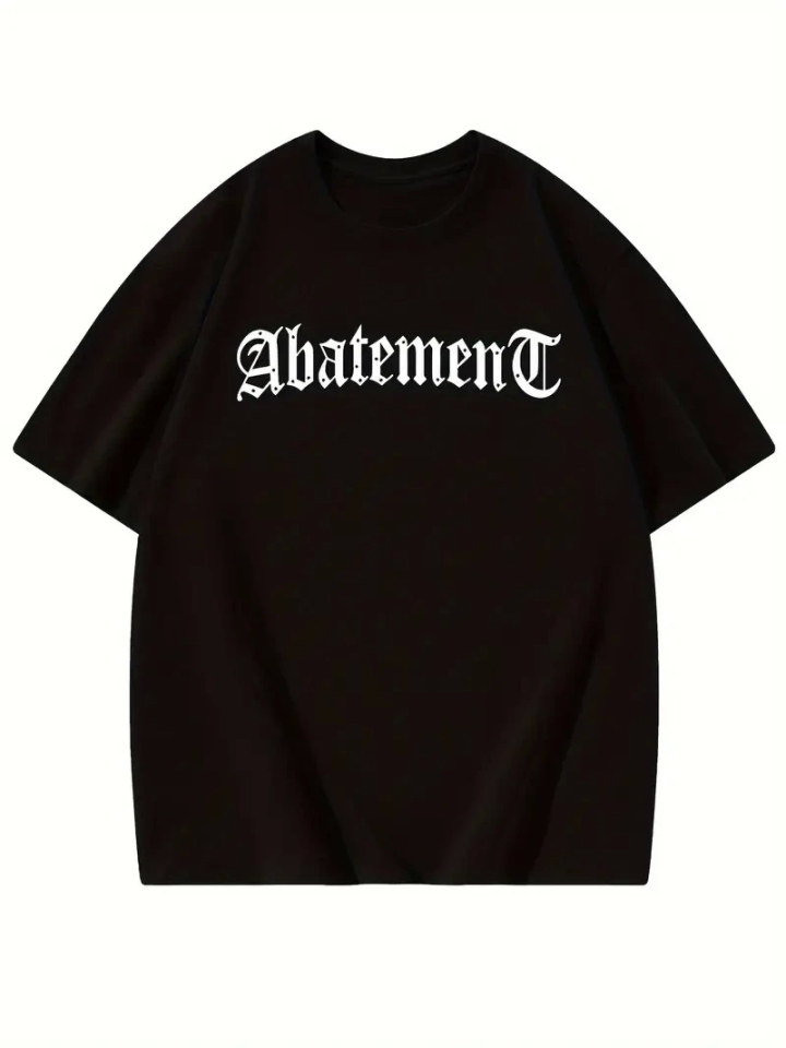 Baskılı Oversize Bisiklet Yaka T-shirt - Siyah Baskılı Oversize Bisiklet Yaka T-shirt - Siyah