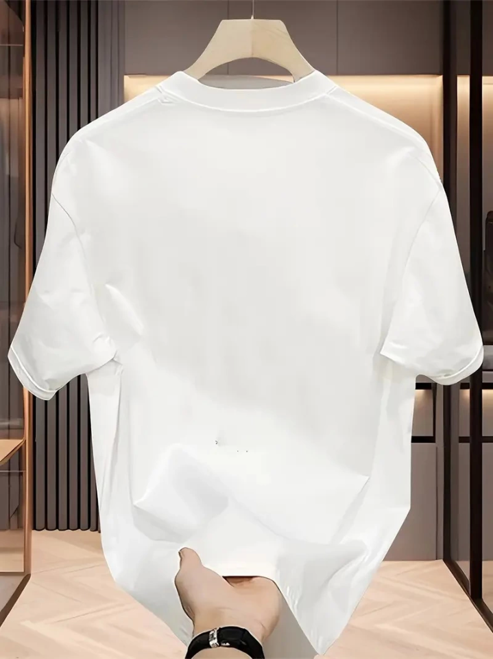 Baskılı Oversize Bisiklet Yaka T-shirt - Beyaz Baskılı Oversize Bisiklet Yaka T-shirt - Beyaz