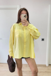 Yakalı Yandan Yırtmaçlı Gömlek – Sarı