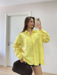 Yakalı Yandan Yırtmaçlı Gömlek – Sarı