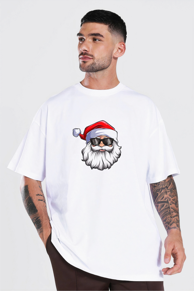 Gözlüklü Noel Baba T-shirt - Beyaz Gözlüklü Noel Baba T-shirt - Beyaz