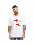 Ren Geyiği Baskılı Noel İçin T-shirt – Beyaz