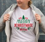 MERRY CHRISTMAS From The Miller Baskılı T-shirt – Beyaz