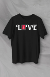 Sevgililer Günü İçin Özel Tasarım Love Baskılı T-shirt – Siyah