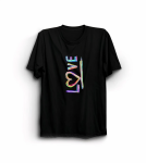Sevgililer Günü İçin Özel Tasarım Love Baskılı T-shirt – Siyah
