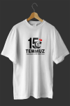 15 Temmuza Özel Tasarım Baskılı T-shirt – Beyaz