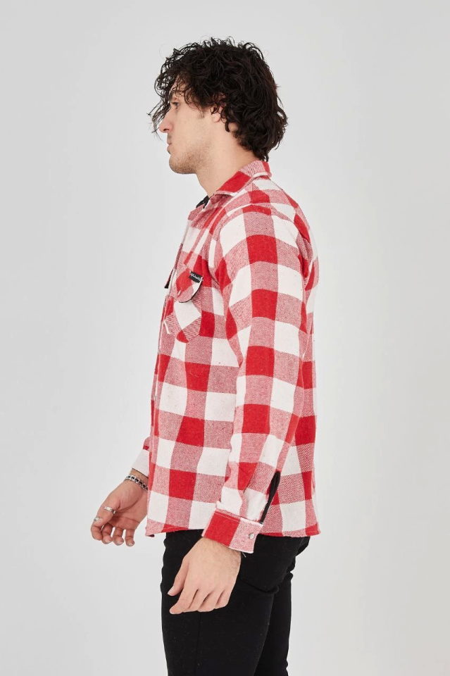 Erkek Uzun Kollu Oduncu Gömlek - Kırmızı Erkek Uzun Kollu Oduncu Gömlek - Kırmızı