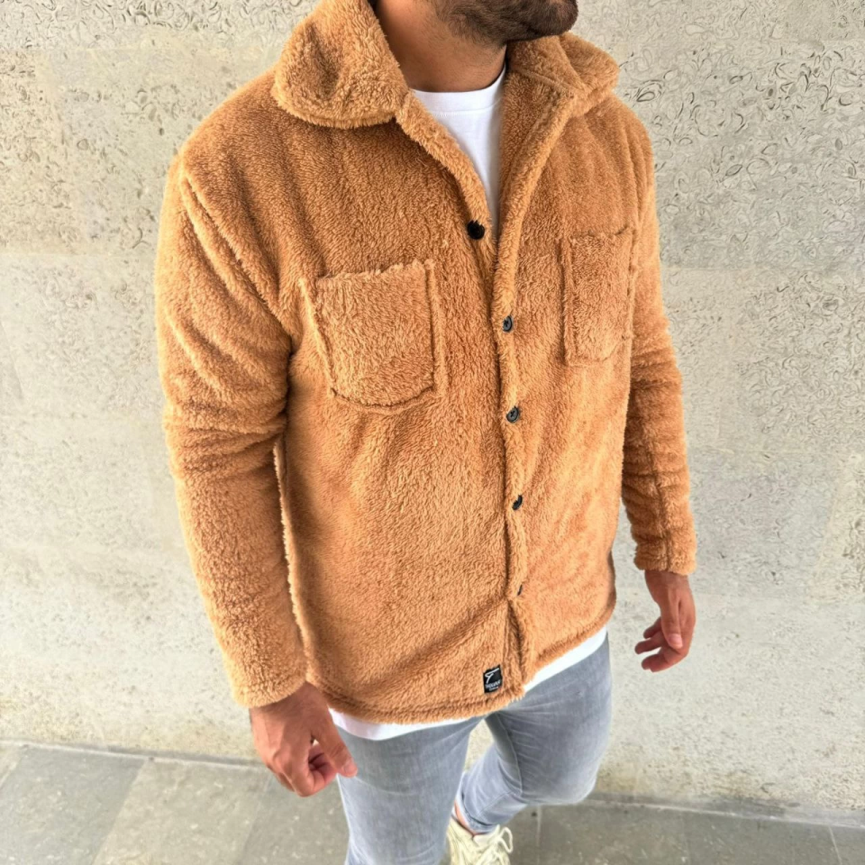 Yumuşak Dokulu Kışlık Regular Fit Rahat Günlük Model - Açık Kahve Yumuşak Dokulu Kışlık Regular Fit Rahat Günlük Model - Açık Kahve