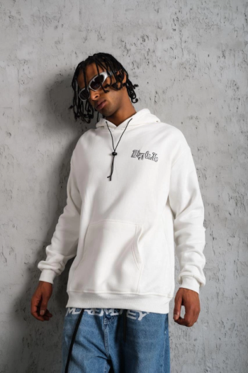 Erkek Oversize Üç İplik Kapüşonlu Sweat – Kol Ve Etek Ribana Detaylı