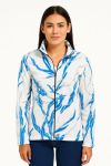 Tam Fermuarlı Desenli Polar Sweat Lightning Desen Yakalı