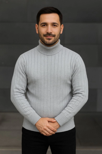 Regular Fit Uzun Kollu Kışlık Model - Gri