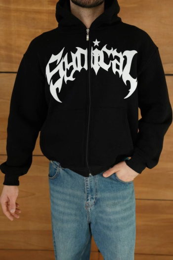 Erkek Kapüşonlu Sweatshirt  Hoodie 3 İplik Şardonlu Pamuklu Kumaş