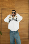 Erkek Kapüşonlu Sweatshirt Hoodie 3 İplik Şardonlu Pamuklu Kumaş
