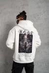 Erkek Baskılı Kapüşonlu Sweat – Beyaz