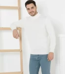 Erkek Yarım Boğaz Triko Kazak Yumuşak Dokulu Pamuklu Ince Dokuma