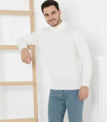 Uzun Kollu Rahat Regular Kalıp - Beyaz