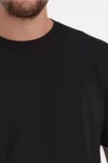 Erkek 24/1 Düz A Kalite Oversize T-shirt – Siyah