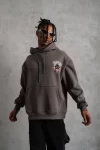 Erkek SCHOOL BOY Baskılı Kapüşonlu Sweat – Gri