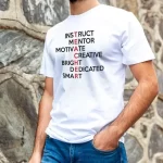 Unisex Bisiklet Yaka Baskılı Oversize T-Shirt – Beyaz
